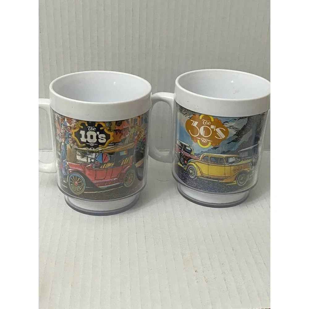 Chevrolet Vtg Cars Thermo Serv‎ Mugs 1910s/20s  30s/40s 50/60s  70s/80s Set of 4